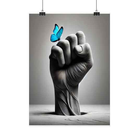 Mystical Posters - Delicate Butterfly Whispering Strength and Hope Quote