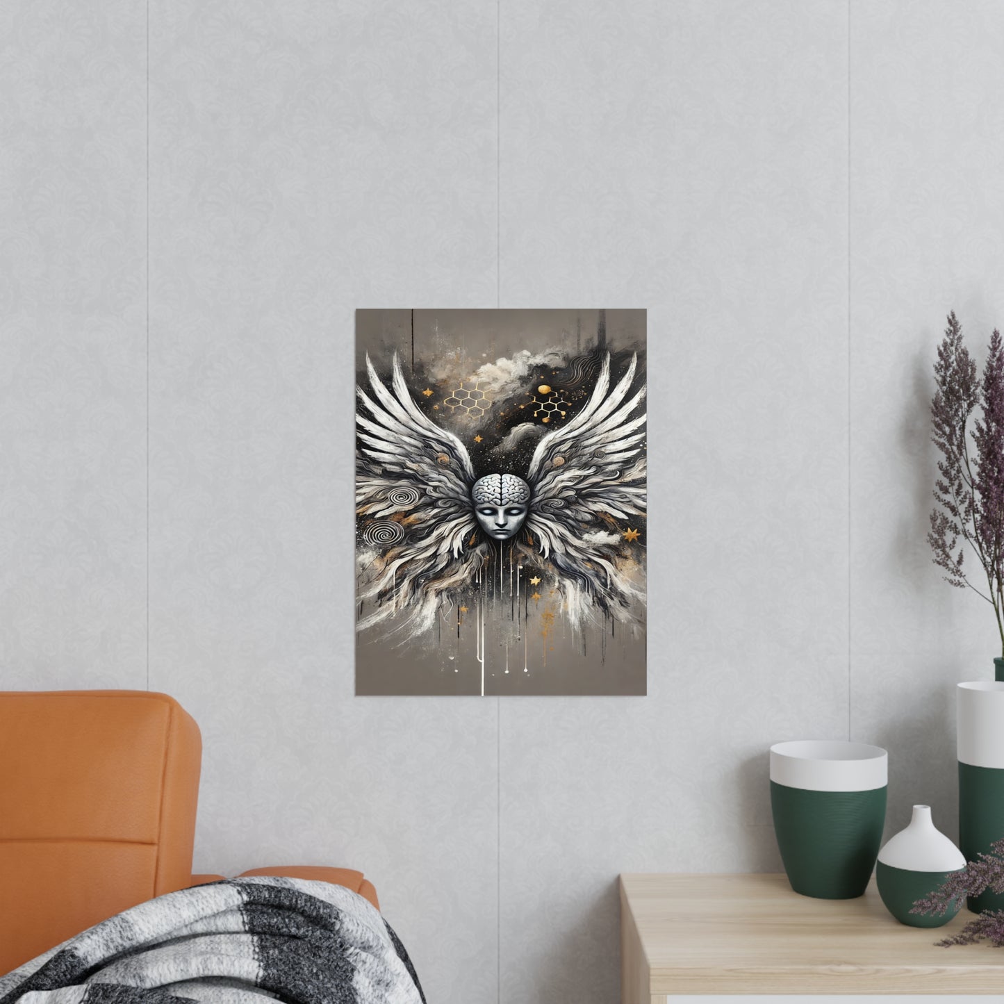 Poster Print - Mental Health, Anxiety, Angel Wings, Fresh Start, Help is There