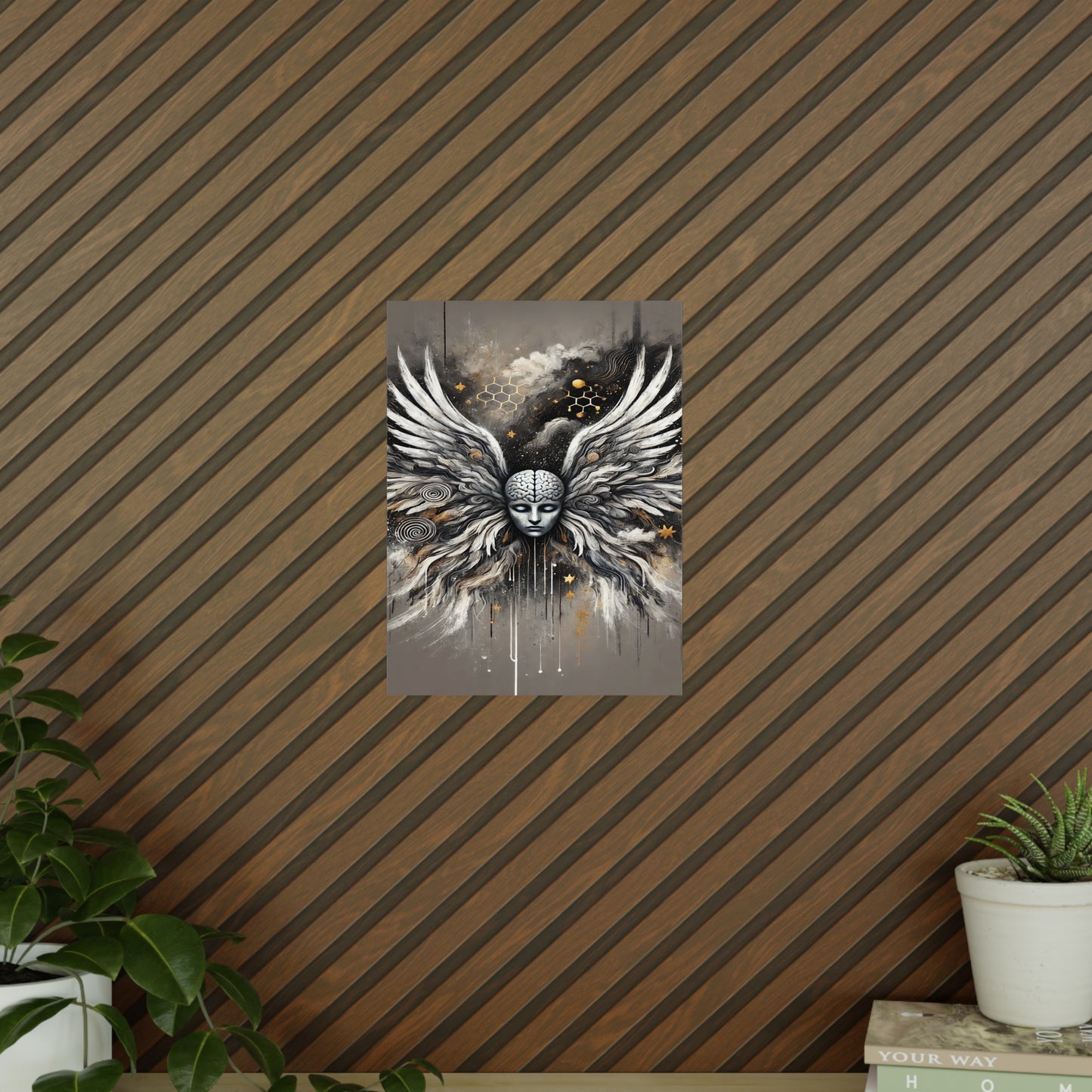 Poster Print - Mental Health, Anxiety, Angel Wings, Fresh Start, Help is There