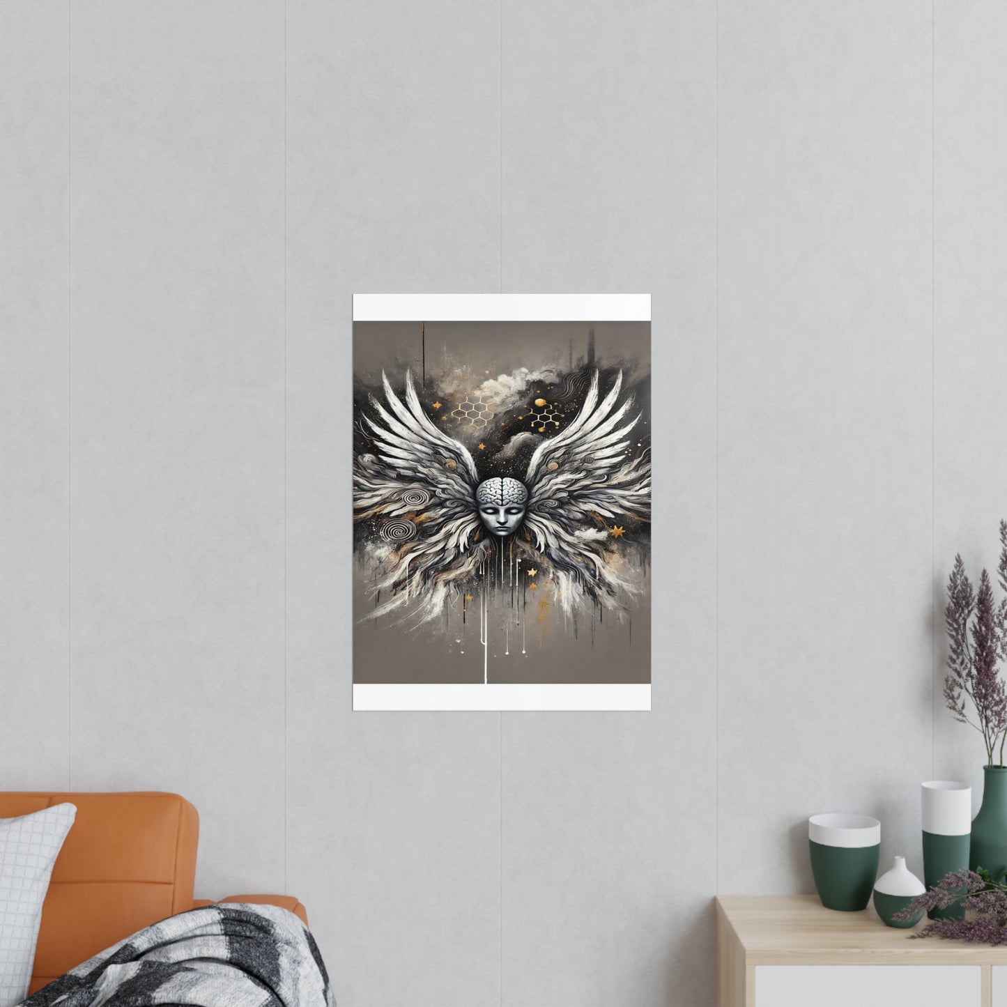 Poster Print - Mental Health, Anxiety, Angel Wings, Fresh Start, Help is There