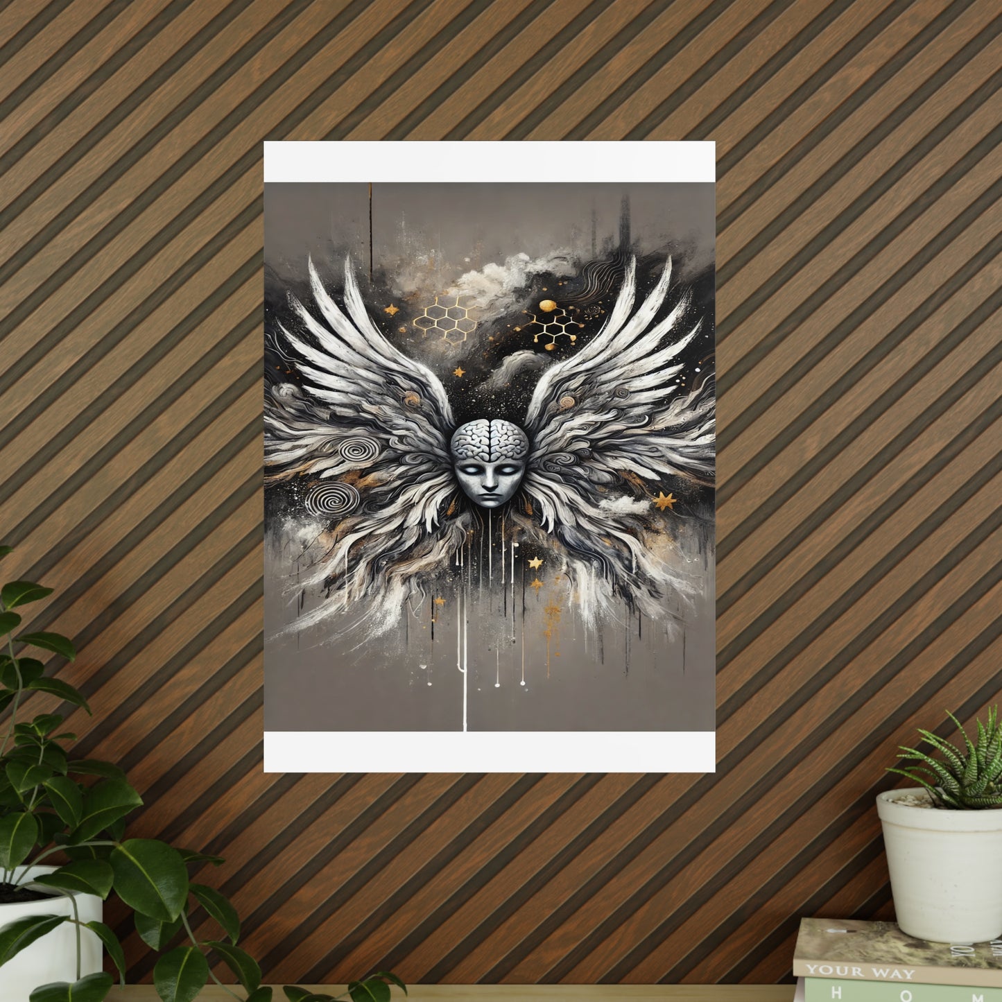 Poster Print - Mental Health, Anxiety, Angel Wings, Fresh Start, Help is There