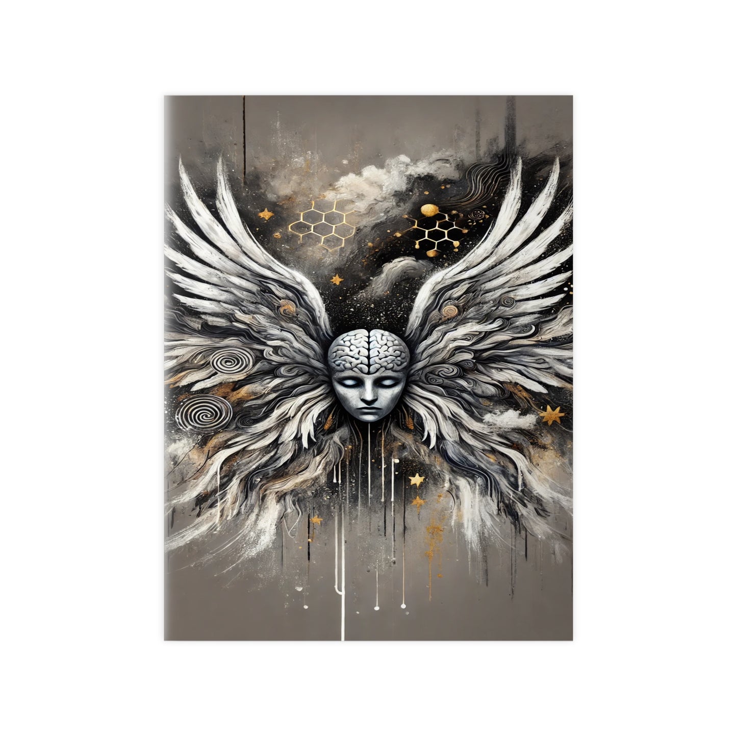 Poster Print - Mental Health, Anxiety, Angel Wings, Fresh Start, Help is There