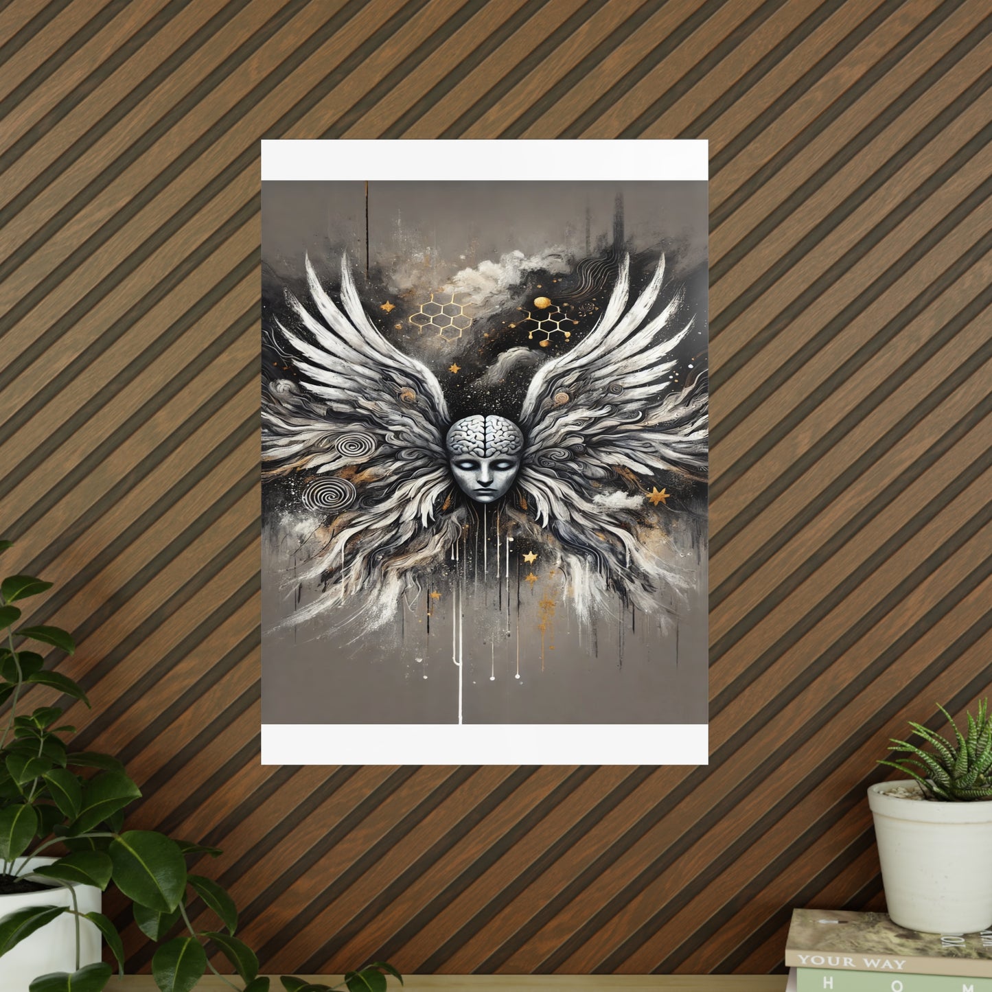 Poster Print - Mental Health, Anxiety, Angel Wings, Fresh Start, Help is There